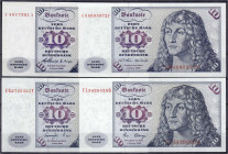 Die deutschen Banknoten ab 1871 nach Rosenberg
Westliche Besatzungszonen und BRD, ab 1948
4 X 10 Deutsche Mark 1960, 1970, 1977 u. 1980. Serien C/S,...