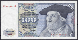 Die deutschen Banknoten ab 1871 nach Rosenberg
Westliche Besatzungszonen und BRD, ab 1948
100 Deutsche Mark 2.1.1980. Serie NH/R. Ohne Copyright. Le...