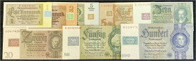 Die deutschen Banknoten ab 1871 nach Rosenberg
Sowjetische Besatzungszone und DDR, 1948-1989
Kompletter Satz der Kuponausgaben 1948. Insgesamt 8 Sch...