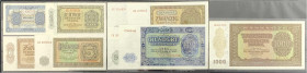 Die deutschen Banknoten ab 1871 nach Rosenberg
Sowjetische Besatzungszone und DDR, 1948-1989
Kompletter Satz der Banknotenserie (DDR-Druck) 1948. In...