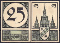 Deutsches Notgeld und KGL
Ansbach (Bayern)
Stadt, 2 einseitige Probedrucke zu 25 Pfg. 1.12.1920. Jeweils Vs. und Rs., ohne KN.
I-II, Klebereste, se...