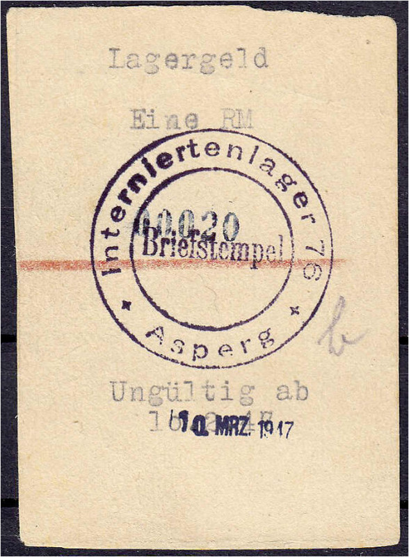 Deutsches Notgeld und KGL
Asperg (Württemberg)
Lagergeld für das Interniertenl...