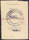 Deutsches Notgeld und KGL
Asperg (Württemberg)
Lagergeld für das Interniertenlager 76, 1 Reichsmark 10.2.1947. Mit Stempel „10.MRZ.1947“.
II, selte...