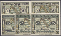 Deutsches Notgeld und KGL
Auerbach (Sachsen)
Bezirksverband der Amtshauptmannschaft, 2 X 50 u. 3 X 75 Pfg. 1.7.1921. Serie A vor der KN., Bild 1-5, ...