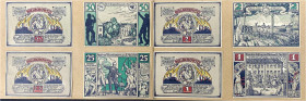 Deutsches Notgeld und KGL
Bielschowitz (Schlesien)
Gemeinde, 8 einseitige Probedrucke zu 25 u. 50 Pfg. und 1 u. 2 Mark 29.7.1921. 4 X Vs. u. Rs. ein...
