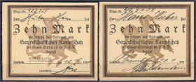 Deutsches Notgeld und KGL
Brombach (Baden)
2 Scheine: Gewerkschaftl. Kampfschatz zu 10 Mark 15.7.1920 u. 21.1.1921.
I-II. Keller -. Rupertus -.