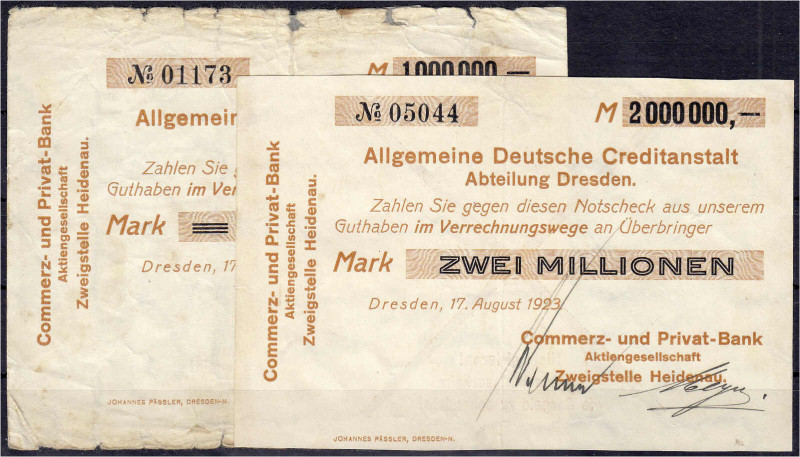 Deutsches Notgeld und KGL
Dresden (Sachsen)
Commerz- und Privat-Bank A.-G. Zwe...
