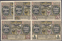 Deutsches Notgeld und KGL
Fürstenwalde (Brandenburg)
Stadt, 5 einseitige Musterscheine der Vs. zu 20, 25, 50 u. 75 Pfg. und 1 Mark 1921. Ohne KN. Fa...