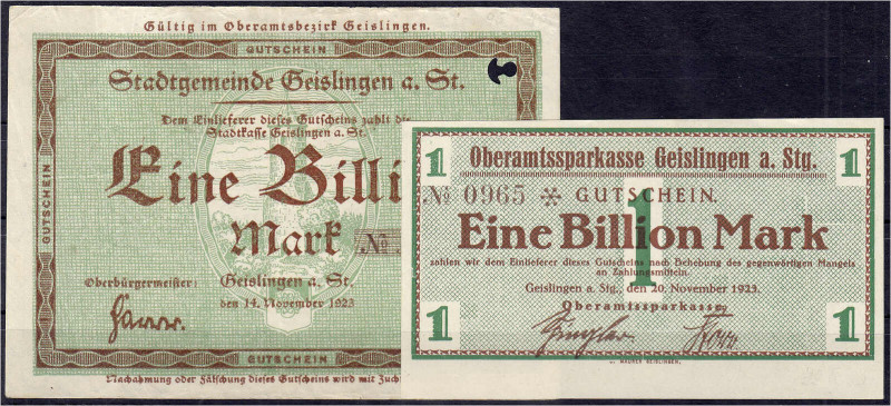 Deutsches Notgeld und KGL
Geislingen (Württemberg)
Stadtgemeinde und Oberamtss...