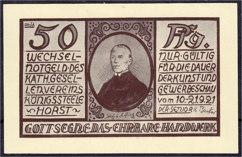 Deutsches Notgeld und KGL
Königssteele-Horst (Westfalen)
Kathol.-Gesellenverei...