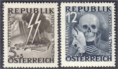 Ausland
Österreich
Blitz und Maske 1946, zwei Werte in postfrischer Erhaltung. Mi. 2.600,-€.
** Michel VI - VII.