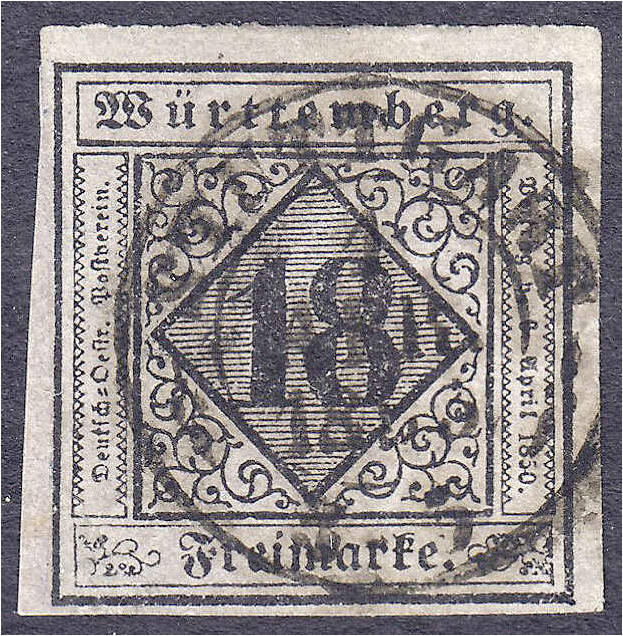 Deutschland
Altdeutschland
Württemberg
18 Kreuzer Ziffern 1851, sauber gestem...