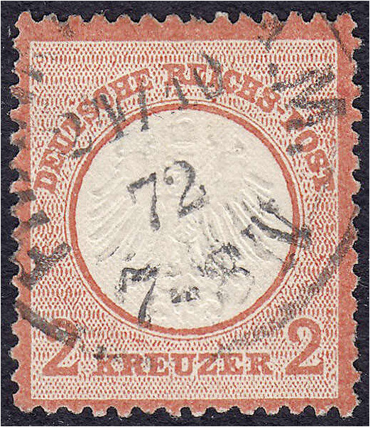 Deutschland
Deutsches Reich
2 Kreuzer kleiner Brustschild 1872, sauber gestemp...