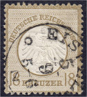 Deutschland
Deutsches Reich
18 Kreuzer kleiner Brustschild 1872, sauber gestempelt in Luxuserhaltung, entwertet mit dem Thurn und Taxis Einkreisstem...