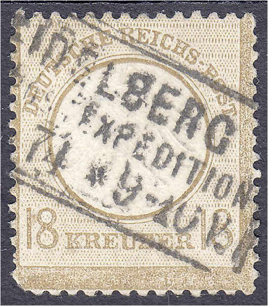 Deutschland
Deutsches Reich
18 Kreuzer kleiner Brustschild 1872, sauber gestem...
