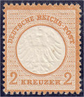 Deutschland
Deutsches Reich
2 Kreuzer kleiner Brustschild 1872, postfrische Erhaltung, unsigniert. Fotobefund Krug BPP >Die postfrische Marke ist fa...