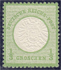 Deutschland
Deutsches Reich
1/3 Groschen großer Brustschild 1872, postfrische Erhaltung, unsigniert. Fotobefund Krug BPP >Die postfrische Marke ist ...