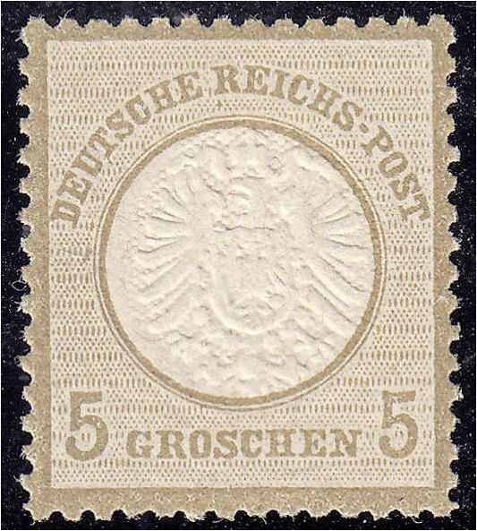 Deutschland
Deutsches Reich
5 Groschen großer Brustschild 1872, postfrische Er...