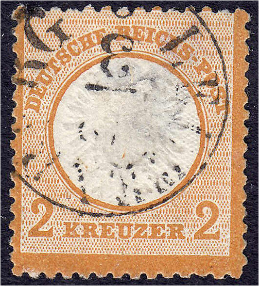 Deutschland
Deutsches Reich
2 Kreuzer großer Brustschild 1872, sauber entwerte...