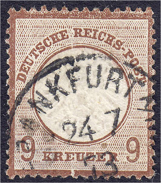 Deutschland
Deutsches Reich
9 Kreuzer großer Brustschild 1872, sauber gestempe...