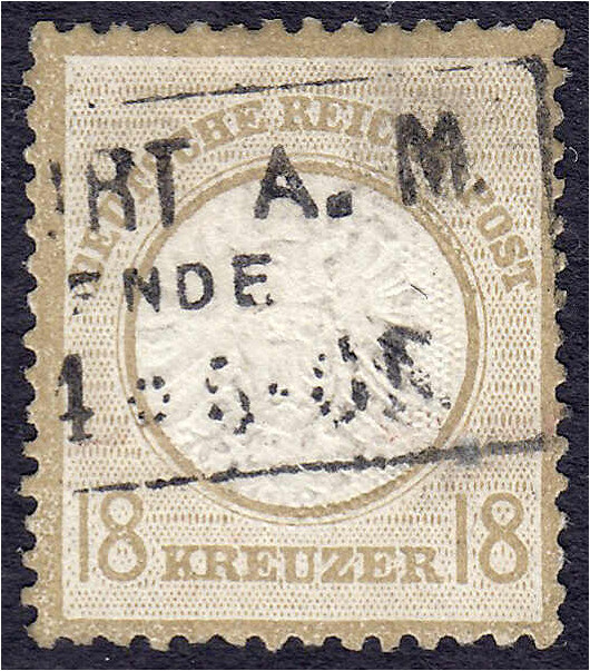 Deutschland
Deutsches Reich
18 Kreuzer großer Brustschild 1872, sauber gestemp...