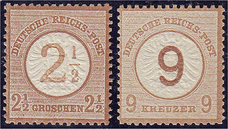 Deutschland
Deutsches Reich
2 1/2 Groschen und 9 Kreuzer Freimarken 1874, post...