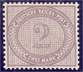 Deutschland
Deutsches Reich
2 M. Ziffern im Oval 1875, postfrische Erhaltung, Farbe ,,a", unsigniert. Fotoattest Wiegand BPP >Die Marke ist gut zent...