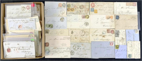 Briefe
Lots und Sammlungen Deutschland (alphabetisch)
Altdeutschland: Reichhaltiger Posten von ca. 180 Belegen, dabei seltene Vorphilabriefe teils n...