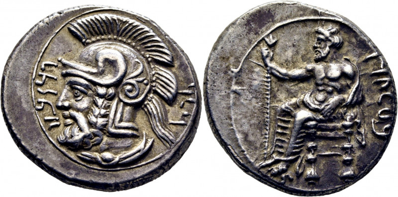 TARSOS en Cilicia. Farmabazes. Tarsos. Estatera pérsica. 379-375 a.C. Baal de Ta...