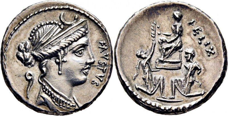 ROMA REPÚBLICA. Cornelia. Denario. 97-72 a.C. Busto de Diana diademado y tocado ...