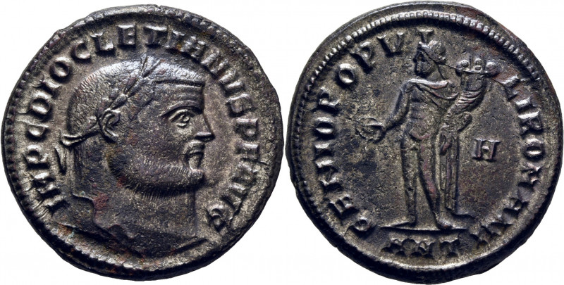ROMA IMPERIO. Diocleciano. Antioquía. Follis. 298-99. Busto, exagerado, laureado...