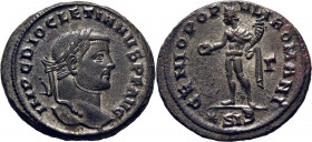 ROMA IMPERIO. Diocleciano. Siscia y estrella. Follis. EBC+/EBC. Buen retrato. Atractivo