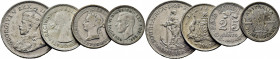 ÁFRICA DEL SUR. Jorge V. 1 chelín. 1929. AUSTRALIA. 3 y 6 peniques. 1951 y 1963…lote de 4