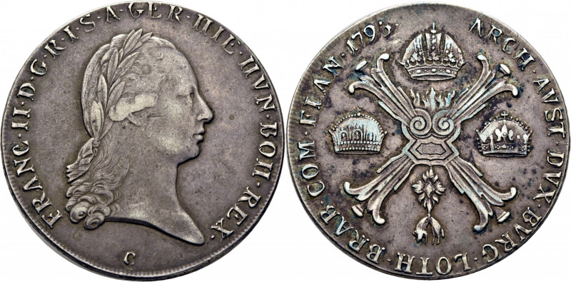 AUSTRIA. Francisco II. Kronentaler. C=Praga. 1795. K62.1. Mejor que MBC-. Tono