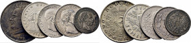 AUSTRIA. Francisco José I. 1870. K2206. 1 korona. 1916. REPÚBLICA. 1 chelín. 1926.Lote de 5