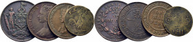 BORNEO DEL NORTE. 1 céntimo. 1887 H. K2 (15$). HONG KONG. 1 céntimo. 1866 H. MALACA. 1 k…Lote de 4