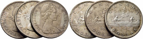CANADA. Isabel II. Canoa. 1$. 1963 (2) y 1965. Lote de 3