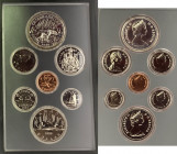 CANADA. Isabel II. Oso polar. 1$ (2) a 1 céntimo. 1980. En su estuche original. FDC/SC. Lote de 7