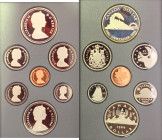 CANADA. Isabel II. Centenario Vancouver 1886-1986. 1$ (2) a 1 cént. 1986. Estuche original. PROOF SC. Lote de 7