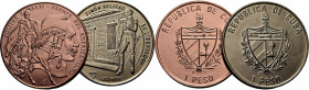 CUBA. Peso. 1993 y 2001. Bolivar y Martí. SC. Lote de 2