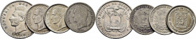 ECUADOR. 2 décimos. 1914. Filadelfia. Sucre y escudo. VENEZUELA. 50 céntimos. 1945…Lote de 4