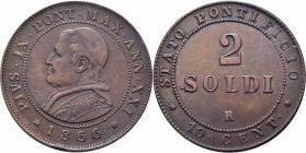 ESTADOS PONTIFICIOS. Pío IX. Roma. 2 soldi=10 céntimos. 1866 año XXI