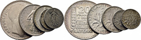 FRANCIA. III República. Sembradora. 50 céntimos. 1898 y 1908. Más 1 franco. Lote de 5