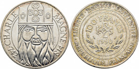 FRANCIA. V República. 100 francos. Carlo Magno. 1990. SC/SC-