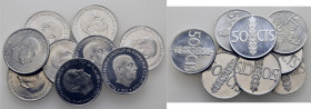 ESTADO ESPAÑOL. 50 céntimos. 1966*67 a 75. Lote de 9