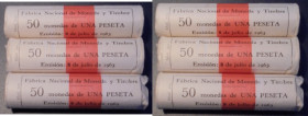 ESTADO ESPAÑOL. 1 peseta. 1966*72. Tres cartuchos de la FNMT. SC. Lote de 150