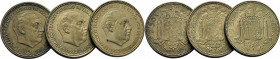 ESTADO ESPAÑOL. 2´50 pesetas. 1953*54, 56 y 70. Lote de 3
