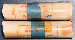 ESTADO ESPAÑOL. 5 pesetas. 1957*67. Dos cartuchos de la FNMT. SC. Lote de 100