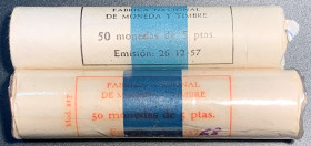 ESTADO ESPAÑOL. 5 pesetas. 1957*68. Dos cartuchos de la FNMT. SC. Lote de 100