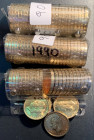 JUAN CARLOS I. 100 pesetas. 1990. Tres tubos de plástico. Lote de 75